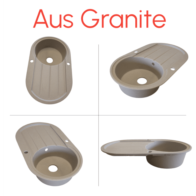 Granite sink / built-in sink 86x50 cm - Beige