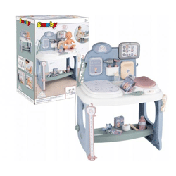 Baby Care Center Smoby elektronischer Arzttisch mit Sound und Licht und Puppe mit 28 Zubehörteilen