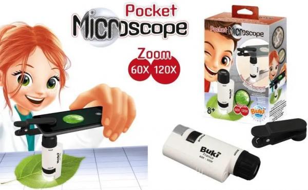 BUKI MR200 / BUMR200 - Taschenmikroskop 120x, mehrfarbig, mit Handyhalterung, EAN 3700802103363