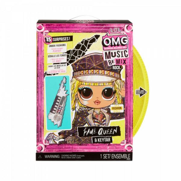 L.O.L. Surprise! OMG Remix Rock FAME QUEEN – lalka modowa z akcesoriami, 15 niespodzianek, 35051577607 Opis