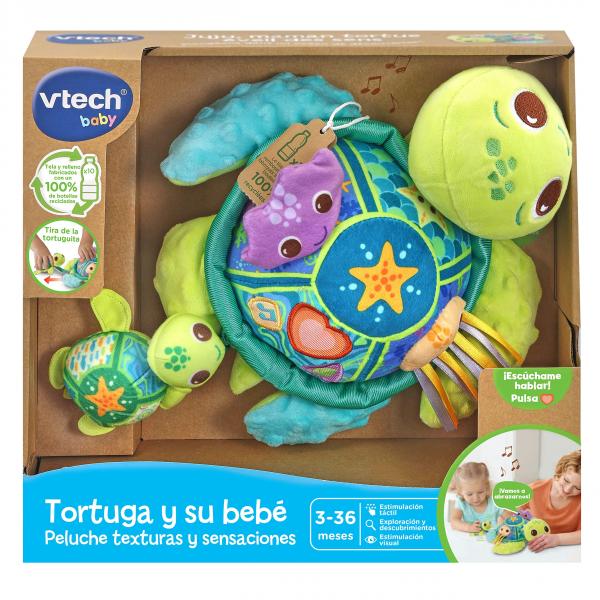 VTech Eco Turtle - Sensorisches Schildkrötenspielzeug für Babys (spanische Version)