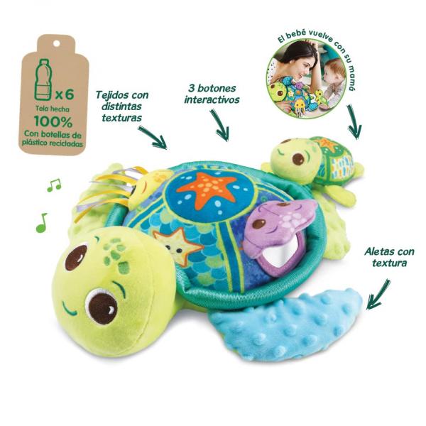 VTech Eco Turtle - Sensorisches Schildkrötenspielzeug für Babys (spanische Version)