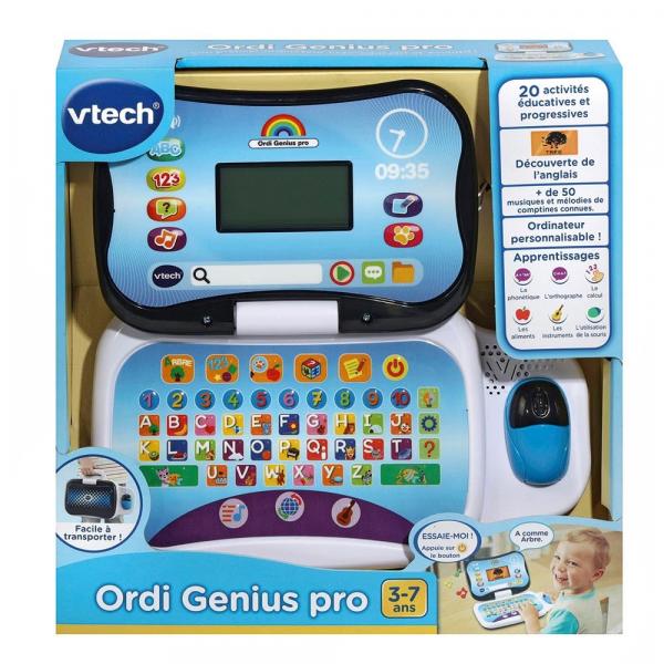 VTech Ordi Genius Pro Black - Lern-Laptop für Kinder (FR/EN)