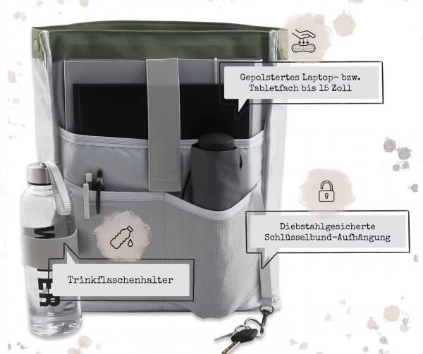 Rucksack Khaki MODISCH, VEGAN & AUSGEFEILT