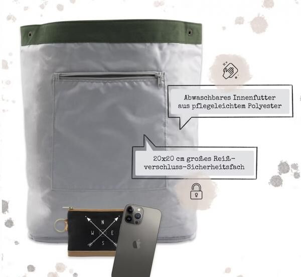 Rucksack Khaki MODISCH, VEGAN & AUSGEFEILT