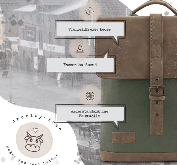 Rucksack Khaki MODISCH, VEGAN & AUSGEFEILT