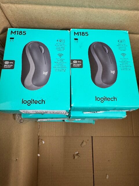 Logitech Maus Kabellos Desktop 3 Tasten Grau M185