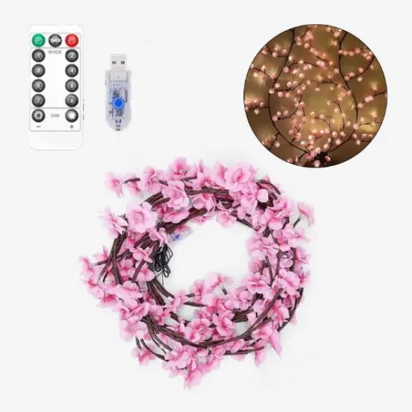 FloraVine 144 LED Flower Vine Wall Lights | Cherry Blossom String Lights Dekorative Floral Wanddekoration