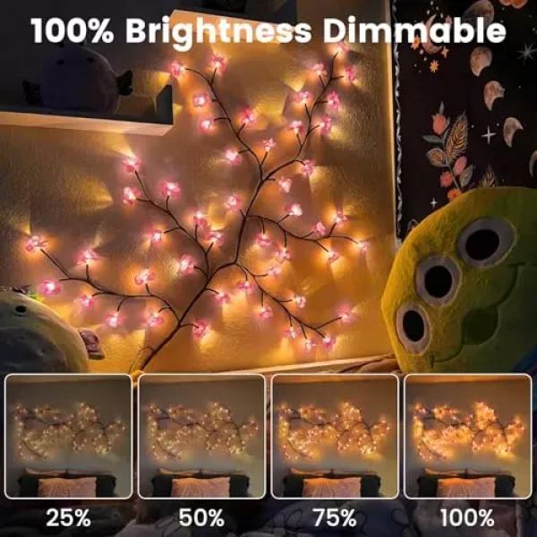 FloraVine 144 LED Flower Vine Wall Lights | Cherry Blossom String Lights Dekorative Floral Wanddekoration