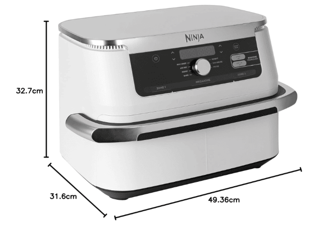Ninja AF500EUWH Airfryer Heißluftfritteuse Weiß für fettarmes Kochen und vielseitige Zubereitung
