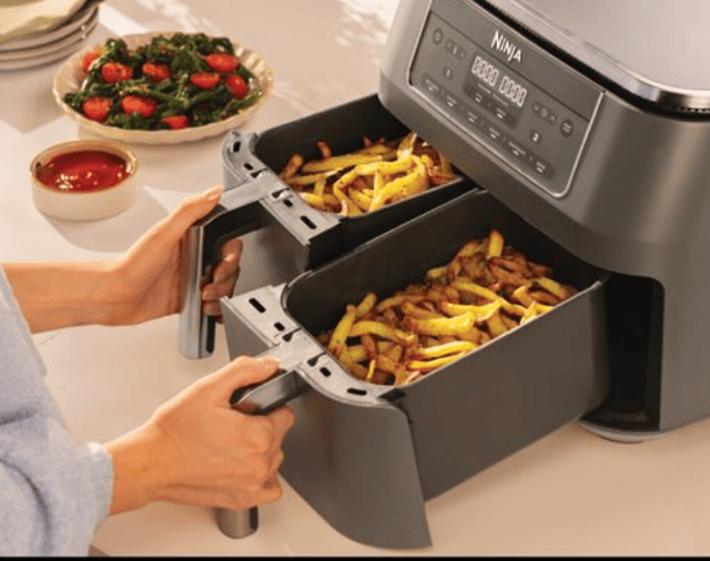 Ninja DZ300EU Foodi MAX Dual Zone Airfryer 7,6L für gleichzeitiges Kochen und knusprige Ergebnisse