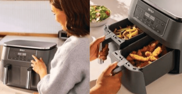 Ninja DZ300EU Foodi MAX Dual Zone Airfryer 7,6L für gleichzeitiges Kochen und knusprige Ergebnisse