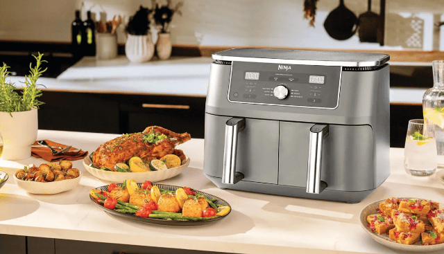 Ninja DZ400EU Foodi MAX Dual Zone Airfryer 9,5L für gleichzeitiges Kochen und knusprige Ergebnisse