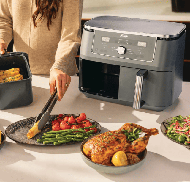 Ninja DZ400EU Foodi MAX Dual Zone Airfryer 9,5L für gleichzeitiges Kochen und knusprige Ergebnisse