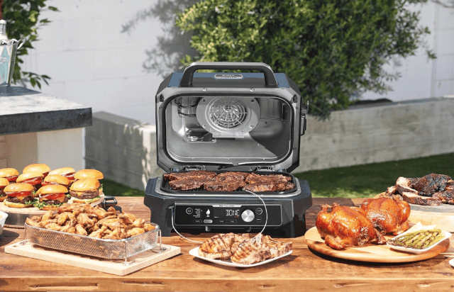 Ninja OG901EU Woodfire Pro Connect XL Outdoor Grill für vielseitiges Grillen und Räuchern