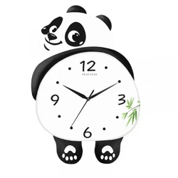 PandaTime Tanzender Panda LED Wanduhr | Tier Wanduhr Kinderzimmer Nachtlicht