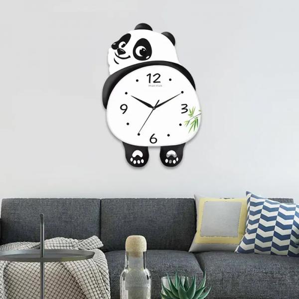 PandaTime Tanzender Panda LED Wanduhr | Tier Wanduhr Kinderzimmer Nachtlicht