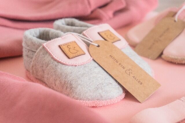 Premium Merino Natur-Hausschuhe Gr. 17-26 für Kleinkinder