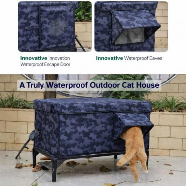 SafePaws Outdoor wetterfester Unterschlupf für Katzen | Isoliertes Outdoor-Katzenhaus Unterschlupf für verwilderte Katzen