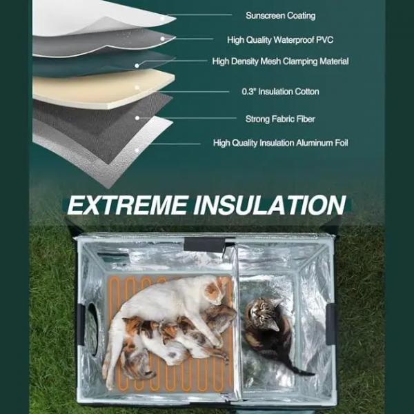SafePaws Outdoor wetterfester Unterschlupf für Katzen | Isoliertes Outdoor-Katzenhaus Unterschlupf für verwilderte Katzen