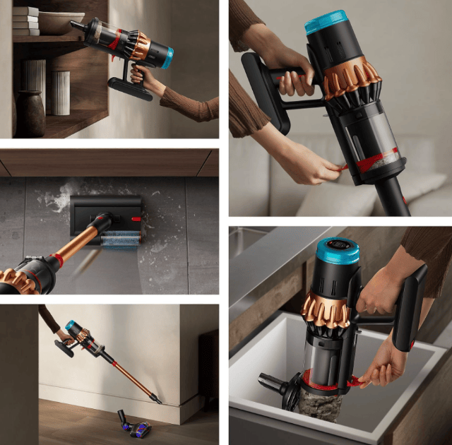 Dyson V16 Piston Submarine Akku Staubsauger Black Copper für Saugen und Wischen