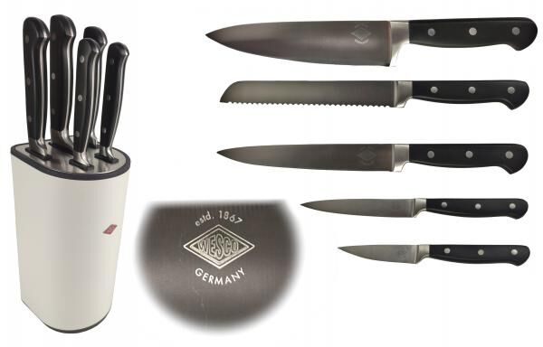 Wesco - Mix an Accessoires für Haus, Restaurant, Hotel, Küche, markenmäßige Mülleimer, Brotkästen, Messer in Blöcken