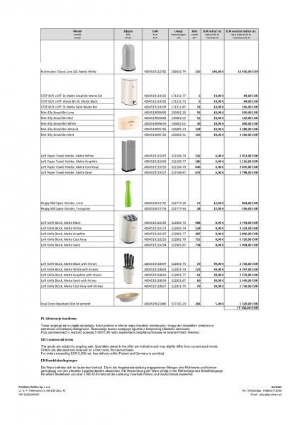 Wesco - Mix an Accessoires für Haus, Restaurant, Hotel, Küche, markenmäßige Mülleimer, Brotkästen, Messer in Blöcken