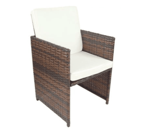 6-tlg Gartenmöbel Set Metall, Polyrattan, Glas inkl Sitzauflagen (Art.-Nr. 920528) für Outdoor Komfort