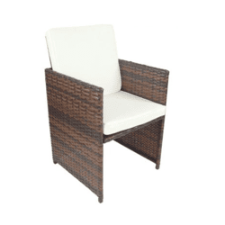 6-tlg Gartenmöbel Set Metall, Polyrattan, Glas inkl Sitzauflagen (Art.-Nr. 920528) für Outdoor Komfort