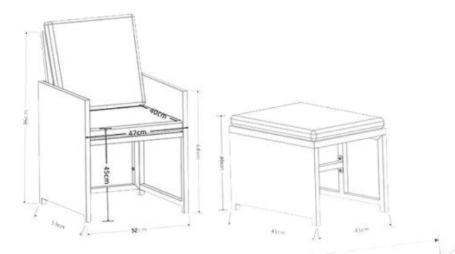 6-tlg Gartenmöbel Set Metall, Polyrattan, Glas inkl Sitzauflagen (Art.-Nr. 920528) für Outdoor Komfort