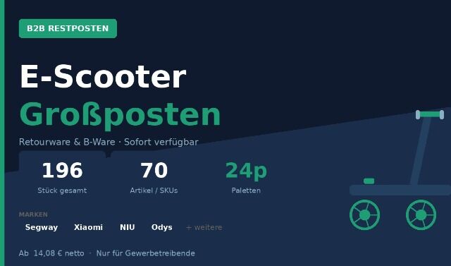 E-Scooter Restposten – B2B / Händlerware