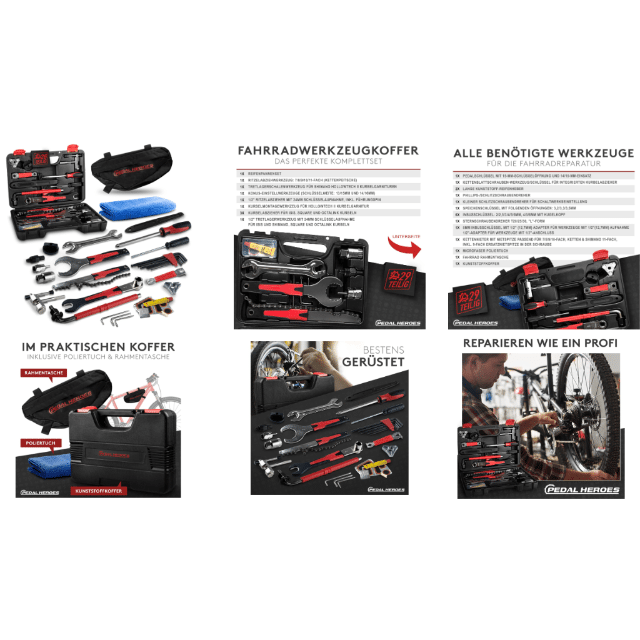 Fahrrad-Werkzeugkoffer Reparaturset Werkzeugkasten Zubehör Bike Repair Kit Tool universal Fahrrad Montage Multitool Werkzeug Set
