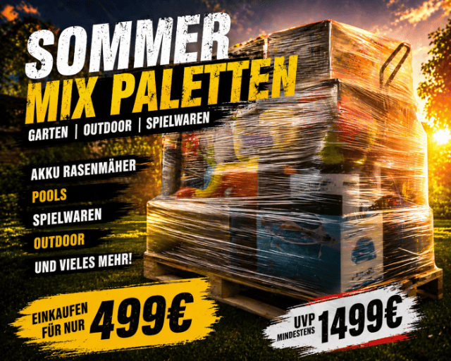 Sommer Mix Paletten – Garten & Outdoor | Attraktive Restposten für den schnellen Abverkauf I Mystery I Surprise I A Ware I UVP 1499 Euro  