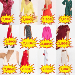 2,80 € Stock-Kleider Mix, Kategorie A, Sommer Herbst Frühjahr, Größen 32-54, ab 20 Stück, Ware auf Lager, Versand aus Deutschland