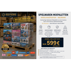 Spielwaren Mixpaletten Insolvenz Restposten Neuware | Palettenware Spielzeug Großhandel | Marken Mix