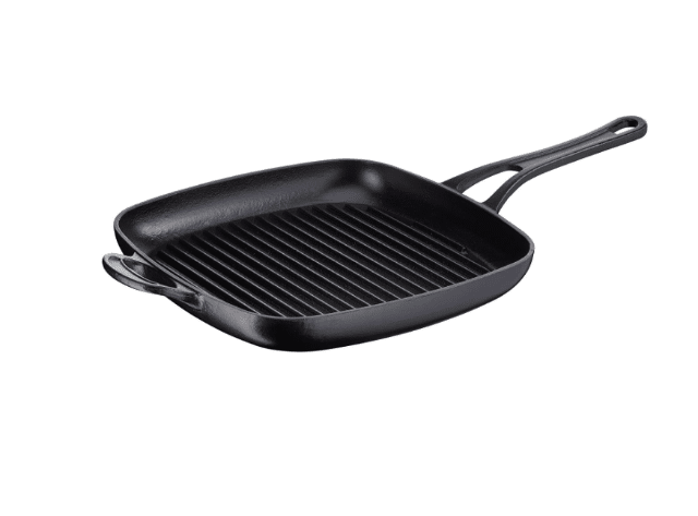 Tefal Jamie Oliver Grillpfanne 25x25 cm Induktion aus Stahlguss, ideal für Grillstreifen, gleichmäßige Hitzeverteilung und vielseitiges Brat