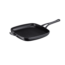 Tefal Jamie Oliver Grillpfanne 25x25 cm Induktion aus Stahlguss, ideal für Grillstreifen, gleichmäßige Hitzeverteilung und vielseitiges Brat