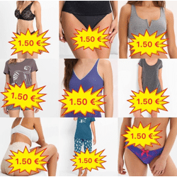 1,50 € Damenwäsche Mix BHs Tops Slips Strings Pyjamas Badebekleidung XS-XXXL, aus deutschen Katalogen, ab 5000 Stück, Versand weltweit