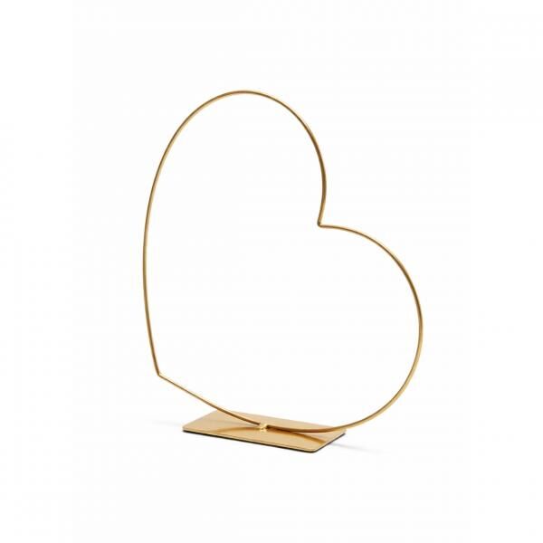 Dekoration Herz Rahmen liegend gold 30 cm