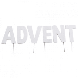 Dekoration Weihnachtsbriefausstecher ADVENT weiß 8 cm