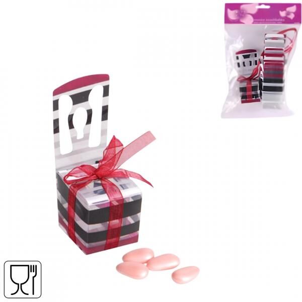 Geschenkkarton Stuhl bordeaux/schwarz 6er-Set