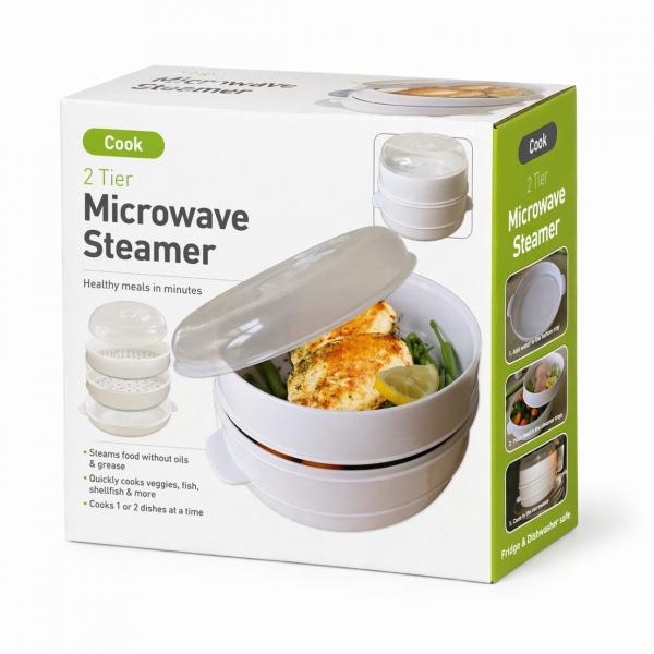 Microwave steamer white 4-piece