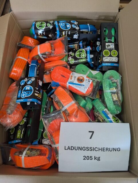 Posten Ladungssicherung Mix (Spanngurte & Ratschen) – 205 kg Palettenware – Profi-Qualität / GS-geprüft