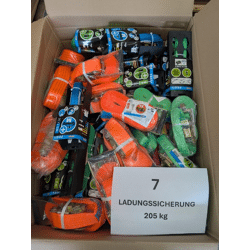 Posten Ladungssicherung Mix (Spanngurte & Ratschen) – 205 kg Palettenware – Profi-Qualität / GS-geprüft