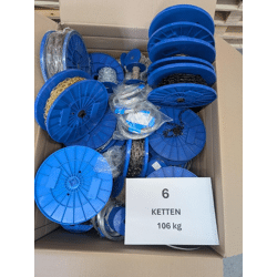 Posten Metallketten & Drahtseile auf Spule (Mix) – 106 kg Palettenware – Baumarkt- & Handwerksbedarf