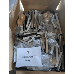 Posten Möbelfüße Mix (Metall & Holz) – ca. 90 kg – Ideal für Sonderposten / Export