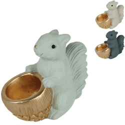 Schale Jingle sitzendes Eichhörnchen 21 cm 3fach sortiert