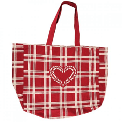 Shopper Herz rot/weiß 56 cm