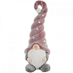 Statue Weihnachtsmann Gnom LED auf Batterie 41 cm