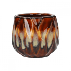 Blumentopf Kevin cognac braun/beige 8 cm